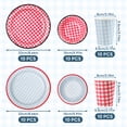 thumbnail image 2 of Disposable Tableware Set, Paper Plates, Bowls and Cups with Red Plaid Pattern, Thickened Cut-Resistant, Leak-Proof and Microwave Safe for Party, BBQ, Picnic and Family Use, 2 of 8