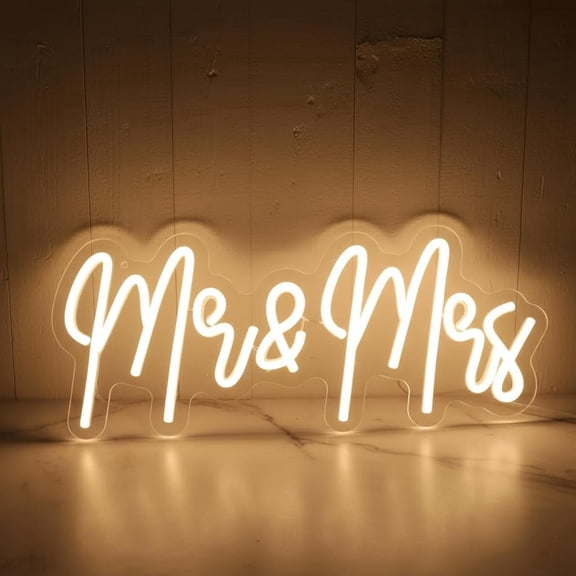 Mr and Mrs Neon Sign for Wedding Party Decoration Anniversary Backdrop Wall Decor Newlywed Gift
