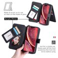 thumbnail image 6 of Allytechgroup 2 in 1 Wallet Case for Apple iPhone 12 Pro Max, Detachable Back Cover Zipper Purse Card Holder Shockproof Hand Wrist Phone Case for Apple iPhone 12 Pro Max, Black, 6 of 9