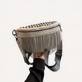 thumbnail image 7 of JUYGO Fringe Fanny Pack Gothic Studded Decor Crossbody Bag Women‘s PU Leather Chest Purse, 7 of 7