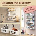 thumbnail image 5 of 5-in-1 Floating Nursery Book Shelves for Wall (3 Long + 2 Mini) Solid Pine Wood Nursery Shelves, Wall Bookshelf for Kids Room, Toys & Books Display, Baby Shelf (White), 5 of 7