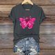 thumbnail image 1 of Fiudx Ofertas Flash Artículos En Oferta Blusa de Manga Corta con Estampado de Moda para Mujer, Divertida Camiseta con Cuello Redondo, 1 of 4