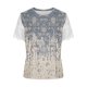 thumbnail image 4 of ICHUANYI Clearance Women's Fashion Printed T-shirt Lace Short Sleeves Blouse Round Neck Casual Tops(Khaki, S) ICHUANYI WER2023081016203, 4 of 4