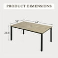 thumbnail image 6 of Sophia & William Metal 6 Seat Outdoor Patio Dining Table with Wood-like Top, 6 of 6