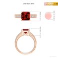 thumbnail image 5 of ANGARA Lab Grown 2.1 Ct Square Cut Ruby Solitaire Ring with Milgrain Detailing for Women in 14K Rose Gold (Size-8mm) | July Birthstone, Anniversary, Jewelry Gift for Women | Lab-Grown Ruby Ring, 5 of 7