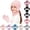 Light Pink, variant on Winter Set with Matching Pattern Knit Beanie Scarf Gloves Coordinated Style Effortlessly Scarf a Hat Gloves