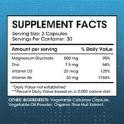 Magnesium Glycinate 500mg | Chelated for Easy Absorption | Highly Purified Essential | for Muscle, Joint, Heart, Digestive Health