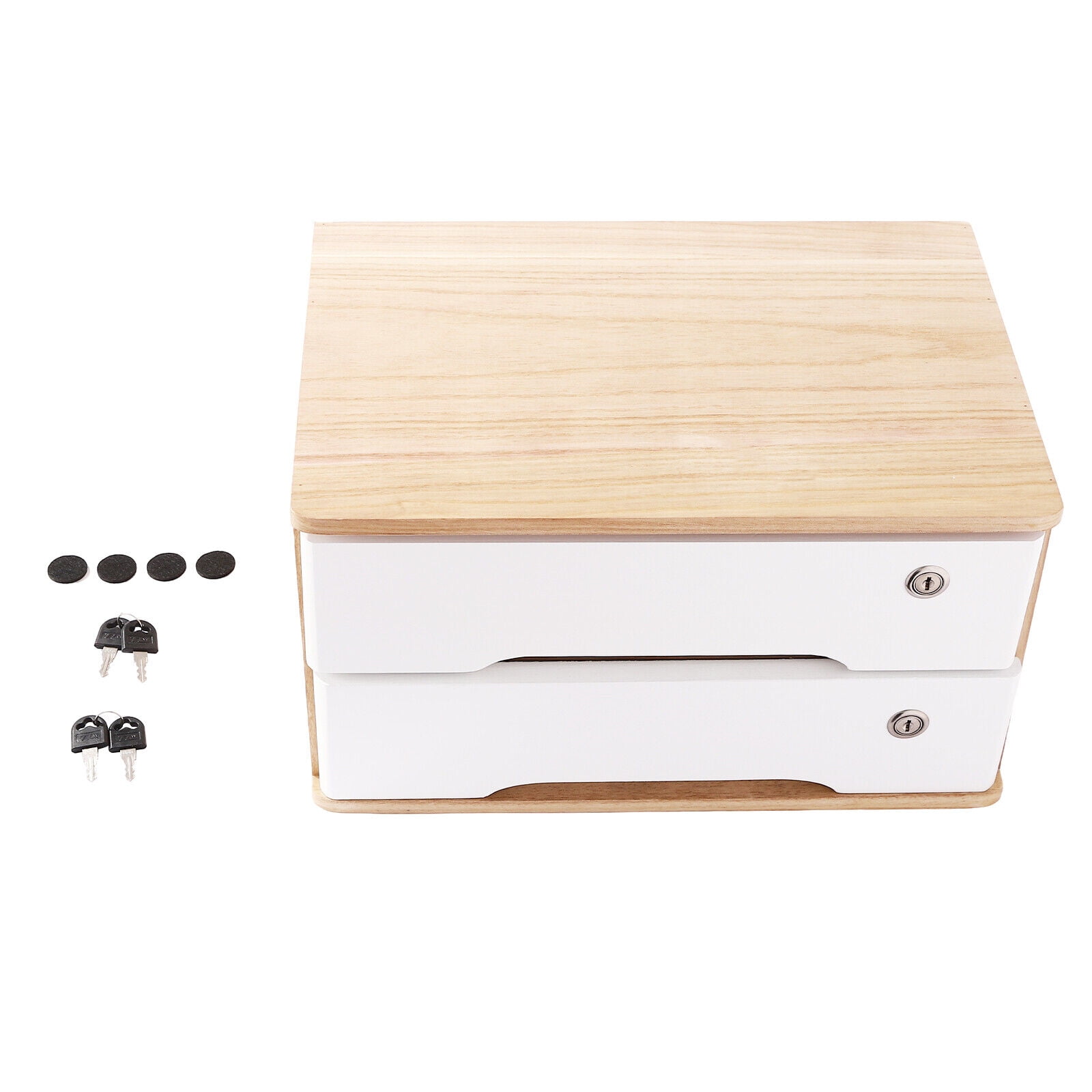 Modern Desktop Storage Box, Desk Organizer, Desktop Storage Box with Lockable Drawers