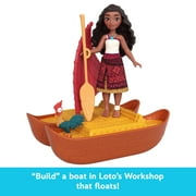 Disney Moana 2 Toys, Moana & Loto’s Workshop Playset, 2 Small Dolls, Friend Figure, Boat & Accessories