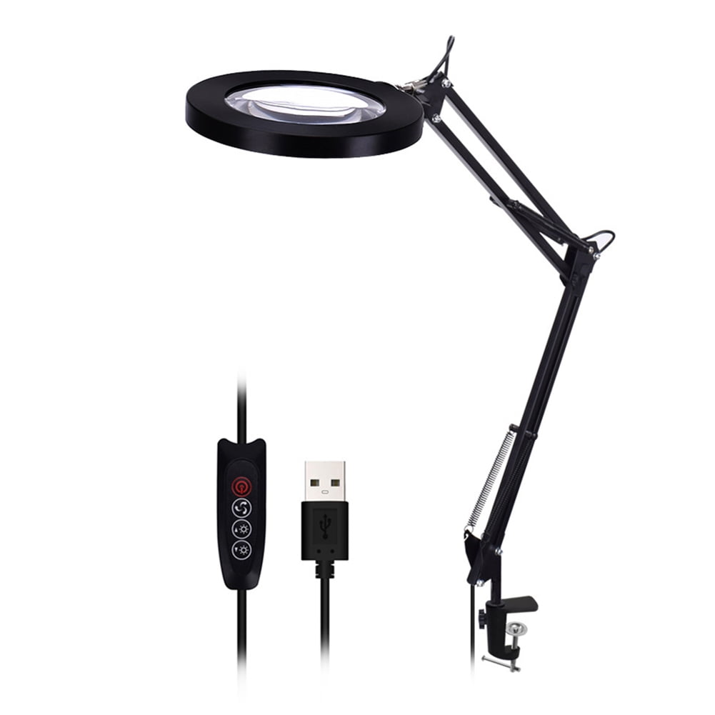 USB Clip-on 360° Adjustable 5X Magnifying Lamp for Reading Working Jewelry Maker Welding Rework Computer Board white Magnifying Work Light USB Clip-on 360° Adjustable 5X Magnifying Lamp for Reading Working Jewelry Maker Welding Rework Computer Board white Magnifying Work Light