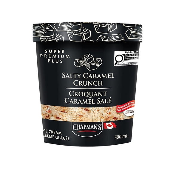 Chapman's Super Premium Plus crème glacée croquant au caramel salé in a Tub ChapSPP Croquant caramel salé 500mL