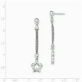 thumbnail image 2 of Sterling Silver Cubic Zirconia Star 2 Strand Sparkle-Cut Post Dangle Earrings - Measures 56x13mm Wid, 2 of 2