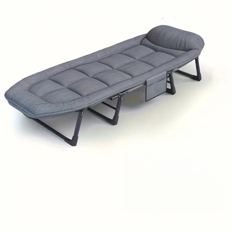 Folding Camping Cot with Mattress, Heavy Duty Patio Sleeping Bed Camping Bed, Adjustable Recliner Lounger Chair for Indoor, Outdoor & Patio Use