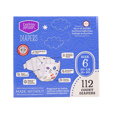 Berkley Jensen Diapers Size 6 (35+ LB) 112 Count