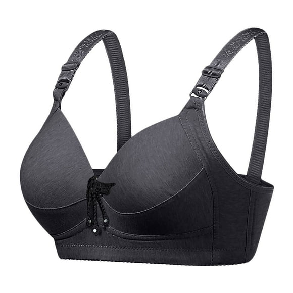 Bigersell Sports Bras for Women High Support Large Bust Summer Push up Bras for Women T-Shirt Bra Style B3854 V-Neck Pullover Bras Hook and Eye Bra Closure Short Size Bras for Women Dark Gray XL