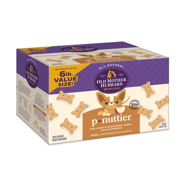 Old Mother Hubbard by Wellness HYZ01 Classic P-Nuttier Natural Dog Treats, Crunchy Oven-Baked Biscuits, Ideal for Training, Mini Size, 6 pound box