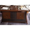 thumbnail image 4 of Brown Wicker Outdoor Gas Fire Pit Table with Ice Bucket, 4 of 7