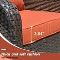 thumbnail image 4 of XIZZI Outdoor Patio Wicker Swivel Rocker Set,3-Piece Rocking Chair Bistro Set with Orange Red Cushions and Coffee Table for Balcony,Brown Wicker, 4 of 10