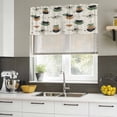 thumbnail image 5 of Navy Bohemian Valances for Windows, Decorative Rod Pocket Window Valance Curtains, Geometric Abstract Stripes Vintage Beige Short Curtain Drapes for Kitchen/Living Room, 2 Panels, 54" W x 18" L, 5 of 8