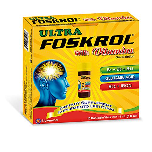 Ultra Foskrol Dietary Supplement Dietary Supplement with Vitamin B Complex, Iron and Glutamic