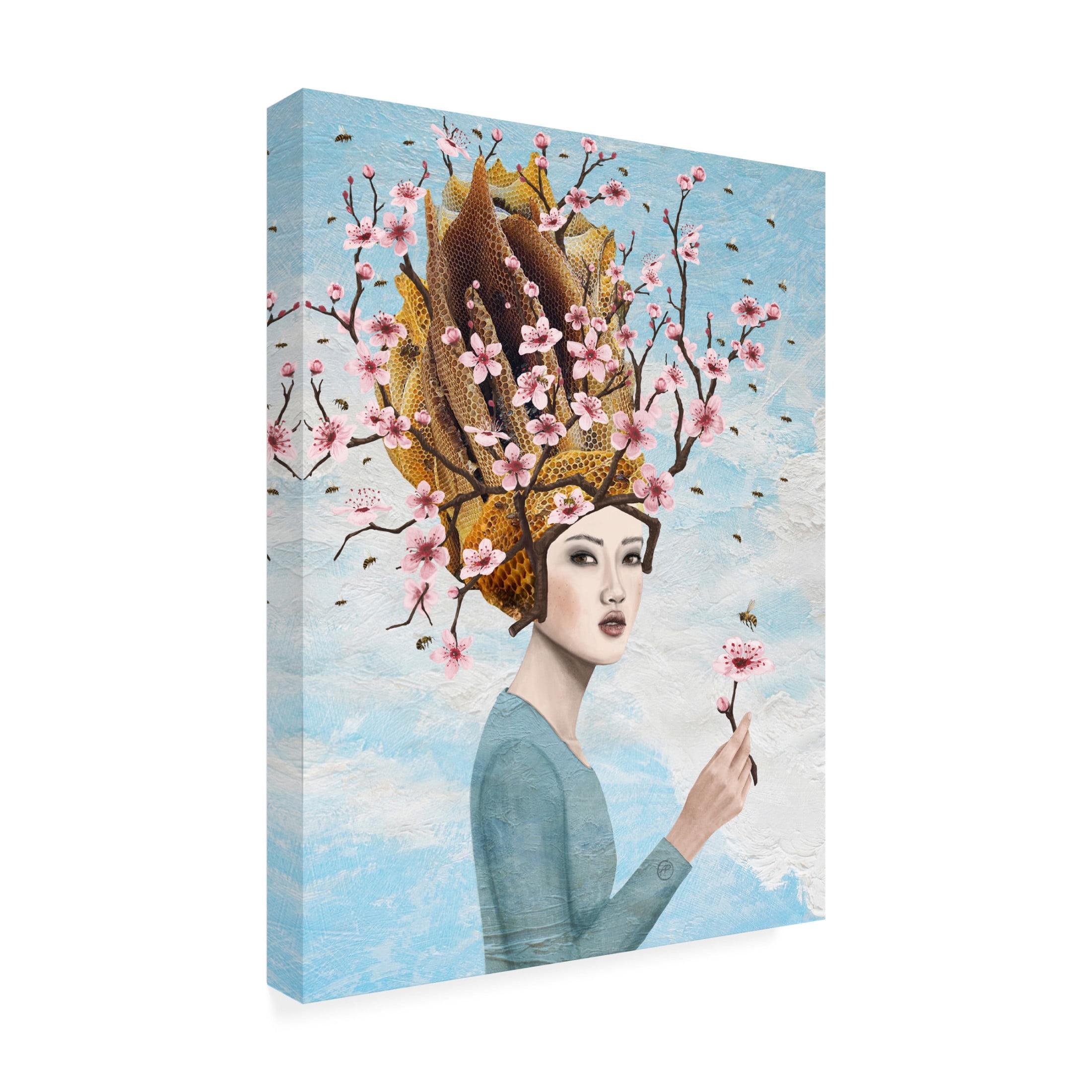 Canvas Wall Art - Paula Belle Flores 'Bee Lady' Wall Art for Living Room, Bedroom, or Office Décor by Trademark Fine Art - 24 x 32 Inches