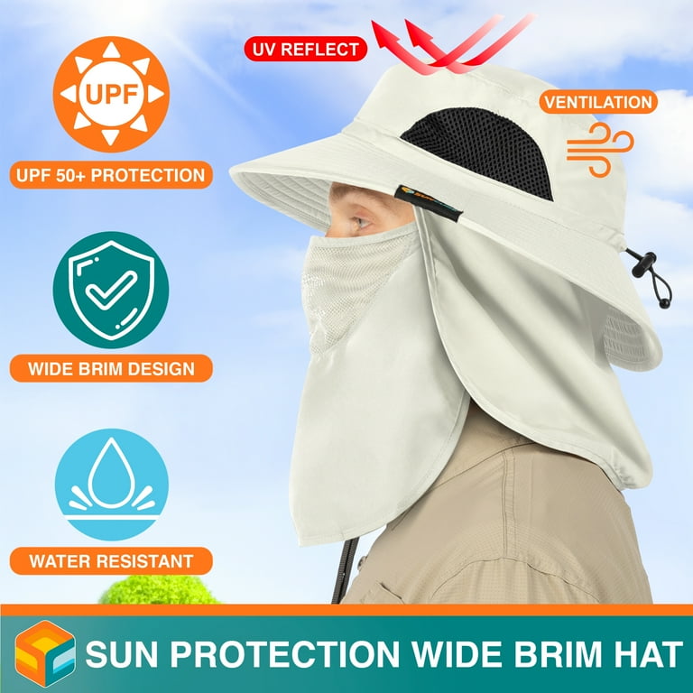 Waterproof Bucket Hat with Detachable Face Neck Flap UV Protection s-l400.jpg main image 4