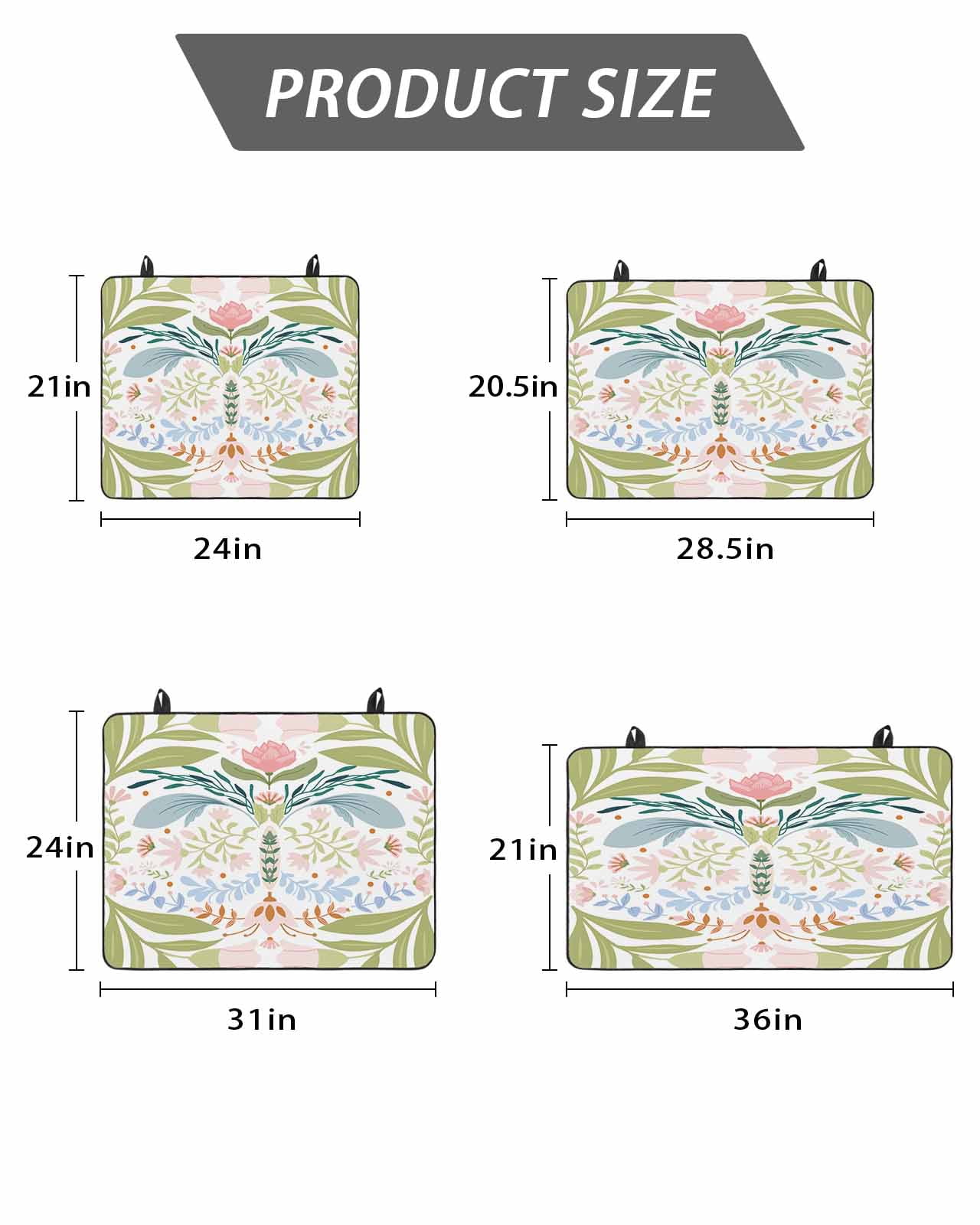 Stove Top Covers for Electric Stove, Boho Green Flower Glass Stovetop Cover Protector, Botanical Watercolor Leaf Floral Induction Cooktop Protector Oven Mat for Kitchen Countertop 24"x21"