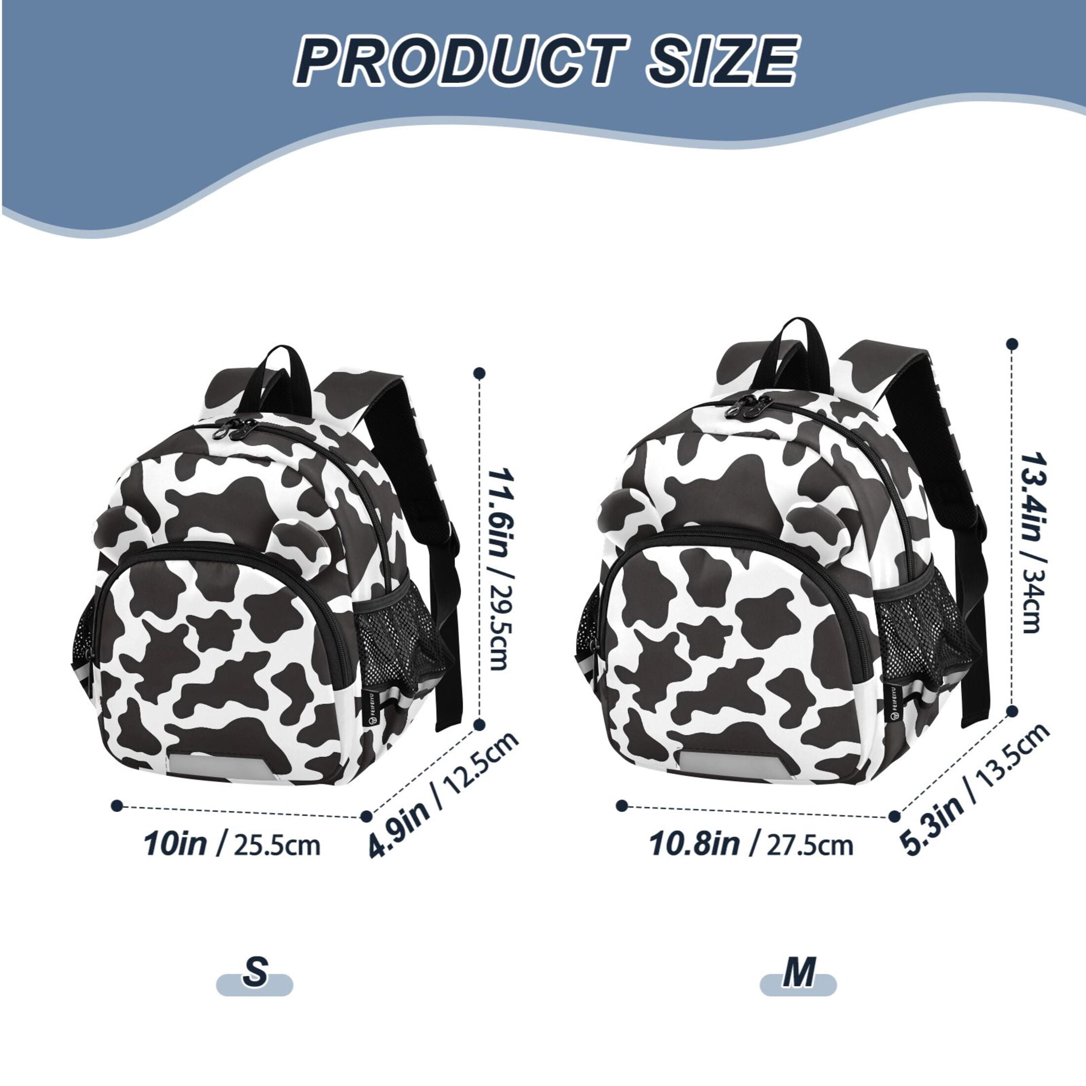ALAZA Cow Print Mini Backpack School Bookbag Age 3-7 Medium