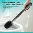 thumbnail image 3 of Toilet Brush and Holder, 2 Pack Toilet Bowl Brush and Holder with Long Handle, Plastic Holder Easy to Hide, Drip-Proof, Easy to Assemble, Deep Cleaning, Black,-1, 3 of 7