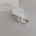 thumbnail image 3 of Anillo de circonita de metal de doble dedo con diseño simple japonés, anillo abierto ajustable, pulsera geométrica versátil, 3 of 5