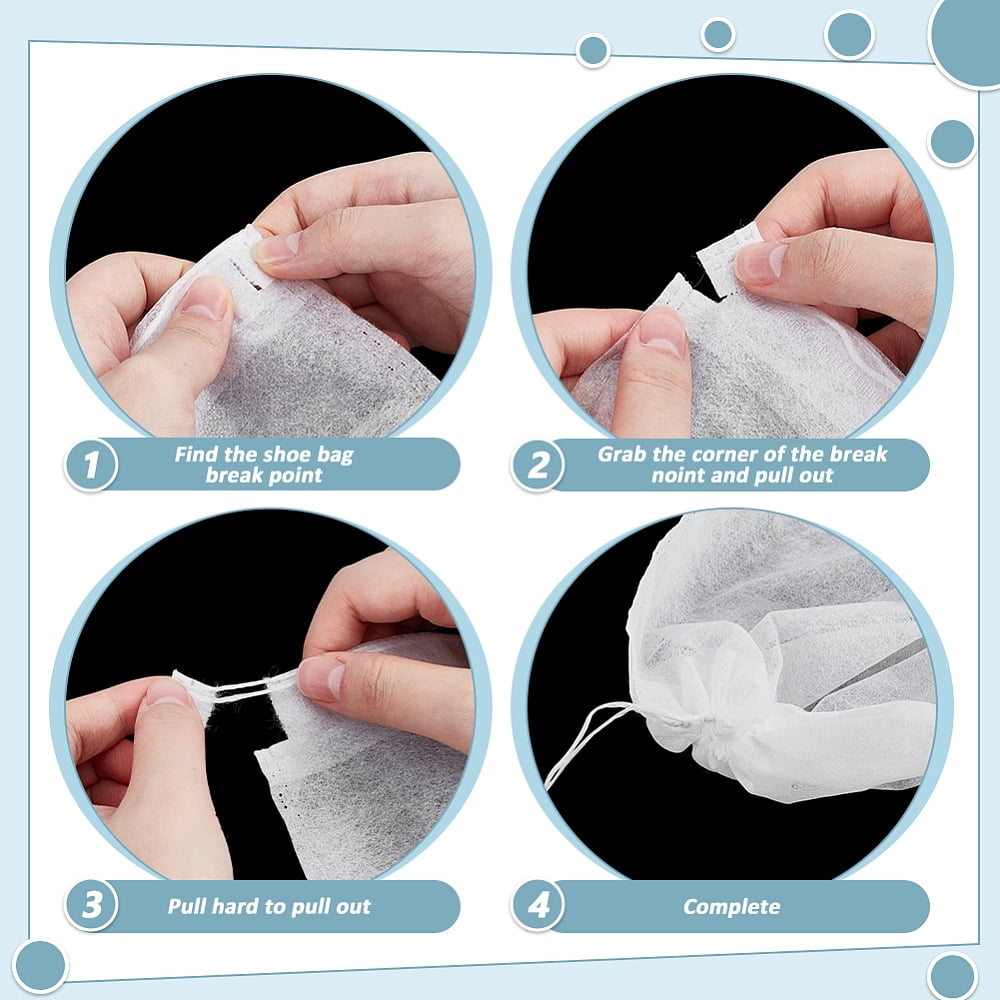 400Pcs Non-woven Fabric Shoes Storage Bags Portable Travel Dustproof Clothes Organizer Pouches Rectangle White 36x31x0.03cm 50pcs/bag for making