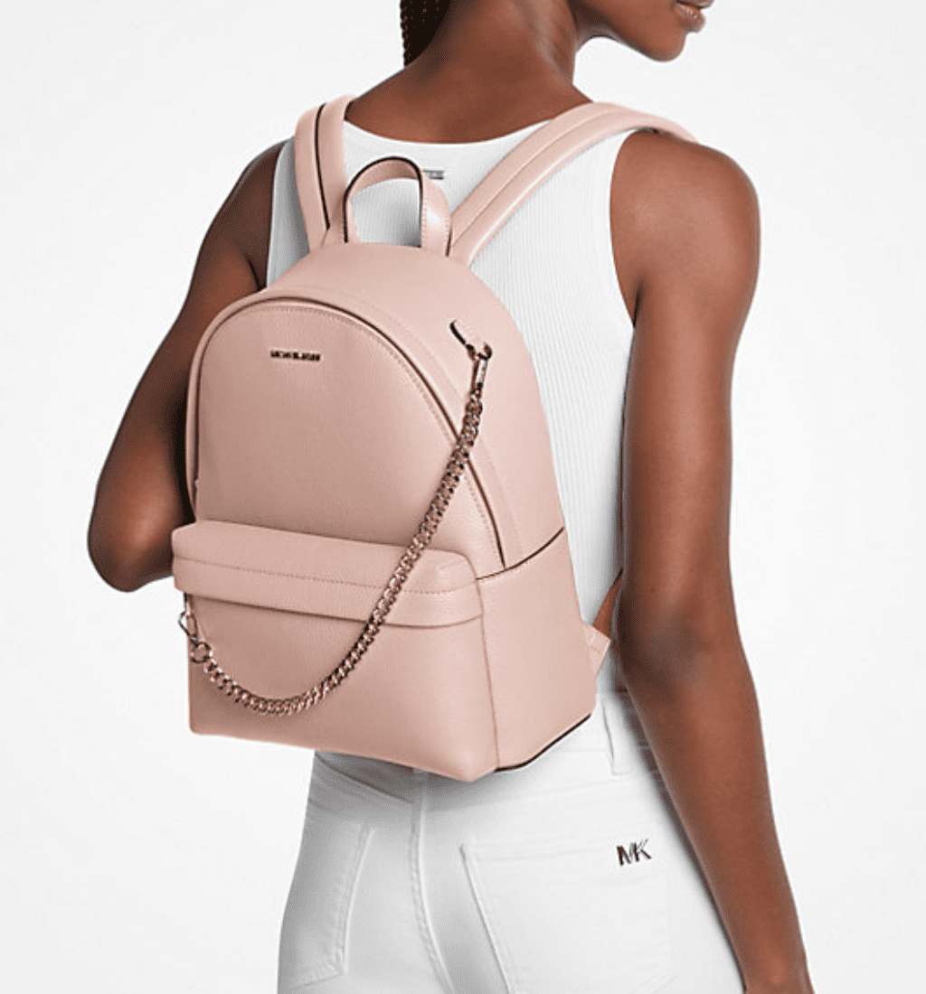Michael Kors Slater Medium Backpack, PU Leather, Chain Detail