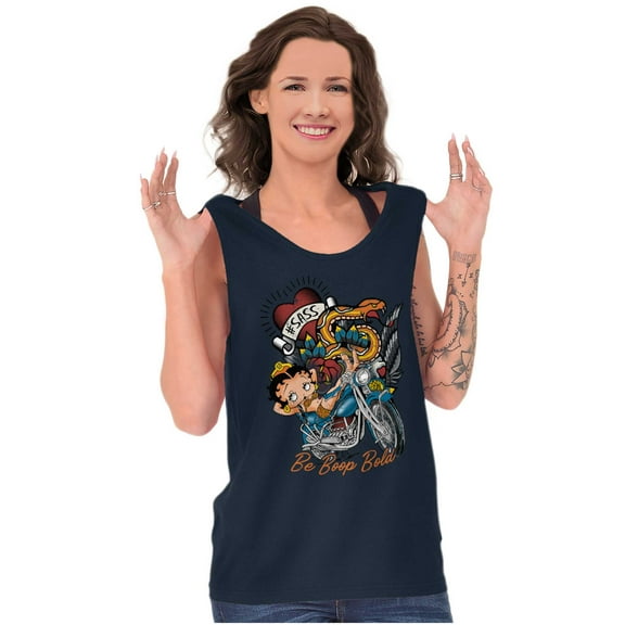 Betty Boop Biker Be Bold Snake Women Plus Size Tank Top Brisco Brands 2X