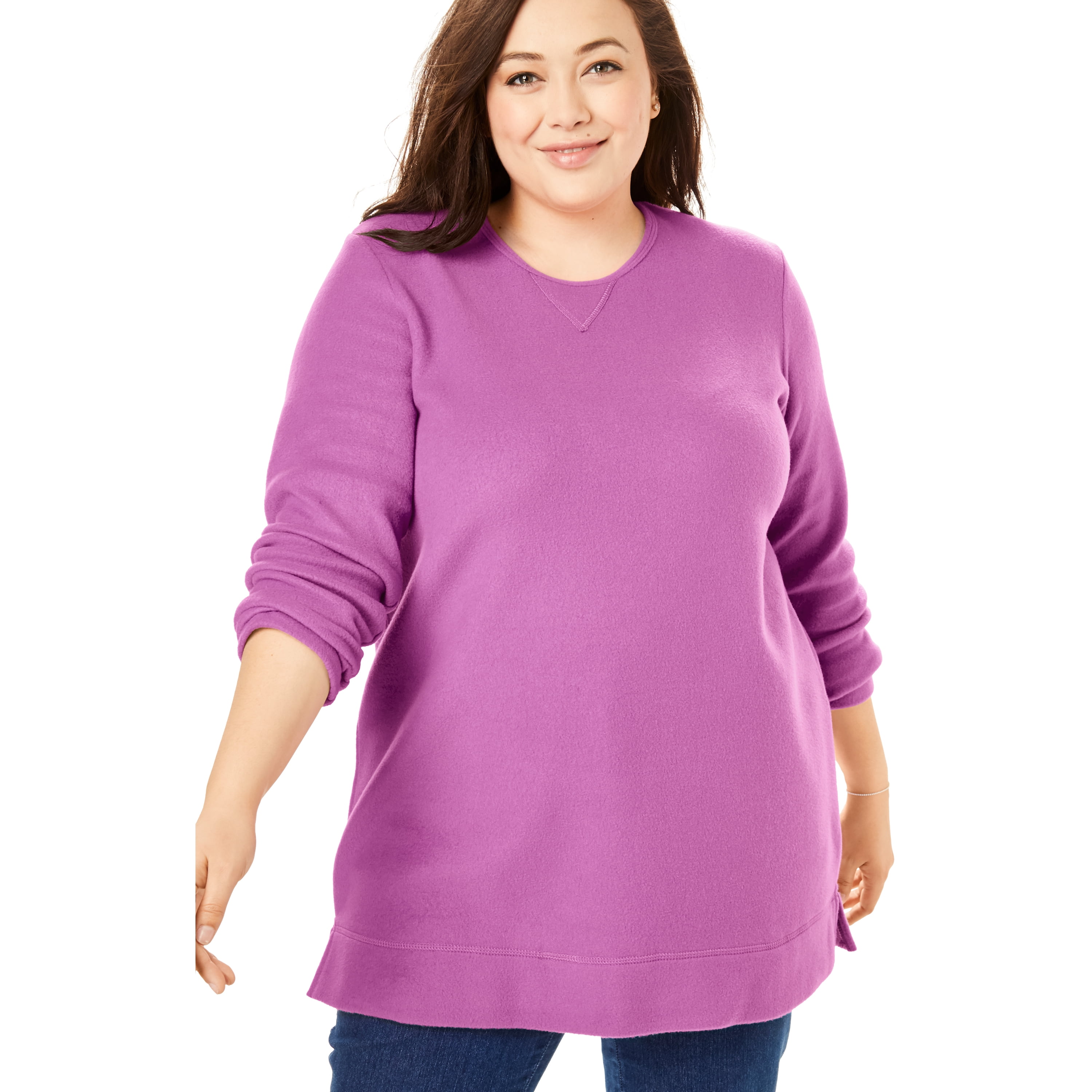 Woman Within Plus Size Sherpa Sweatshirt - Walmart.com