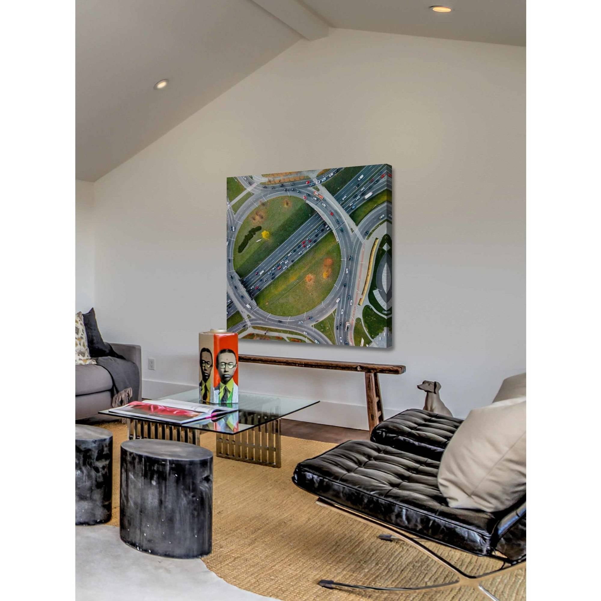 Marmont Hill "Traffic Circles" by Karolis Janulis Painting Print on Wrapped Canvas