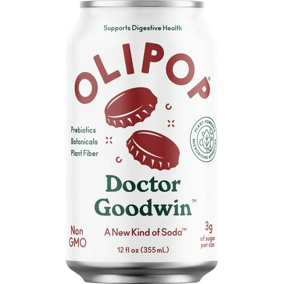 Pack of 2 Olipop Prebiotic Soda - Doctor Goodwin, 12 oz (Package May Vary)