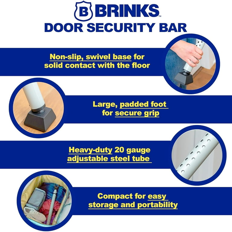 Brink's Commercial Adjustable Heavy-Duty Steel Door Security Bar Brink's Commercial Adjustable Heavy-Duty Steel Door Security Bar