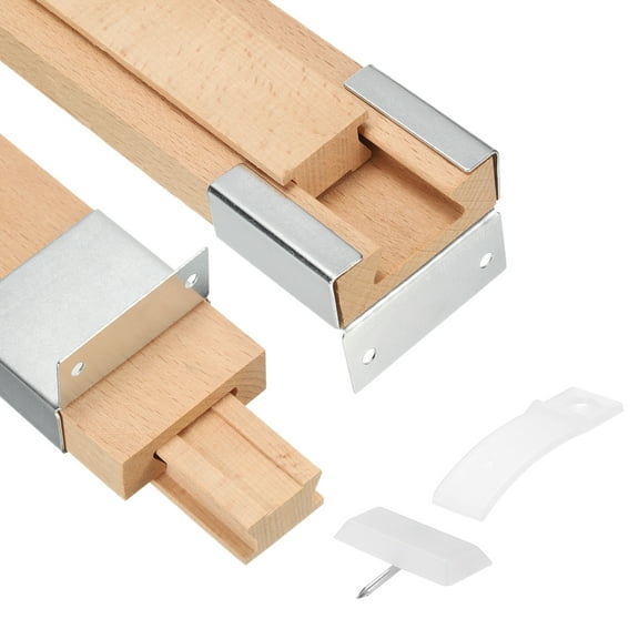 Uxcell Wooden Drawer Slides, 19-3/4" (50 CM) with Metal Plastic Slide Glide Bracket, Classic Wood Center Guide Track