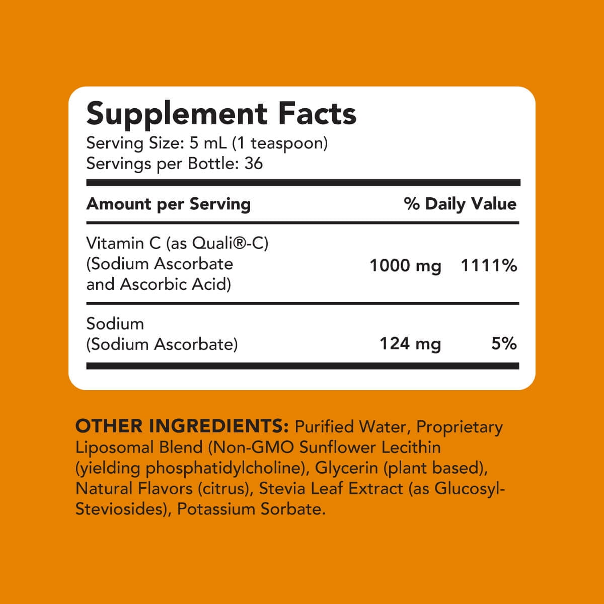 Amandean Liquid Liposomal Vitamin C 1000mg Supplement. Better than capsules. Immune Support, Skin Health, Collagen Production. Fast Antioxidant Delivery. Highly Bioavailable. Quali®-C