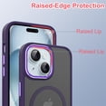 thumbnail image 4 of JTCASES for iPhone 15 Magnetic Case Support Wireless Charging, Car Mount, Thin Lightweight Rugged Shockproof Shell Anti-yellow Clear Silicone Frame, Purple, 4 of 7