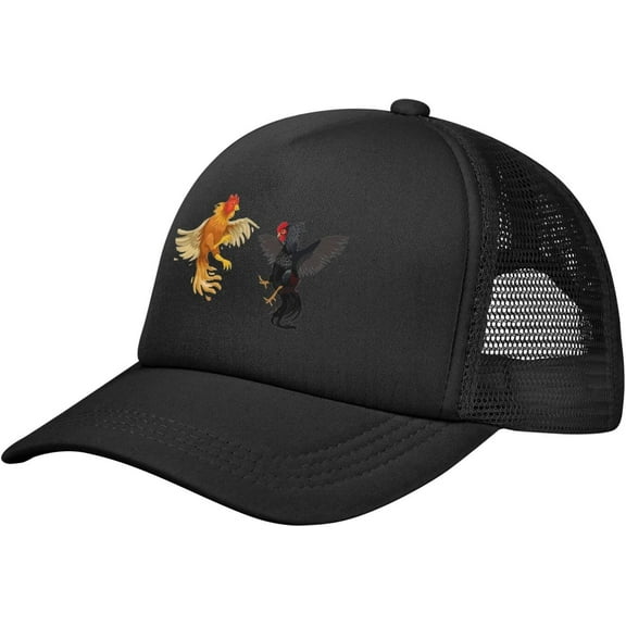 Cockfighting Baseball Cap Adjustable Casual Mesh Hats Duck Tongue Hat for Men Women96 Black