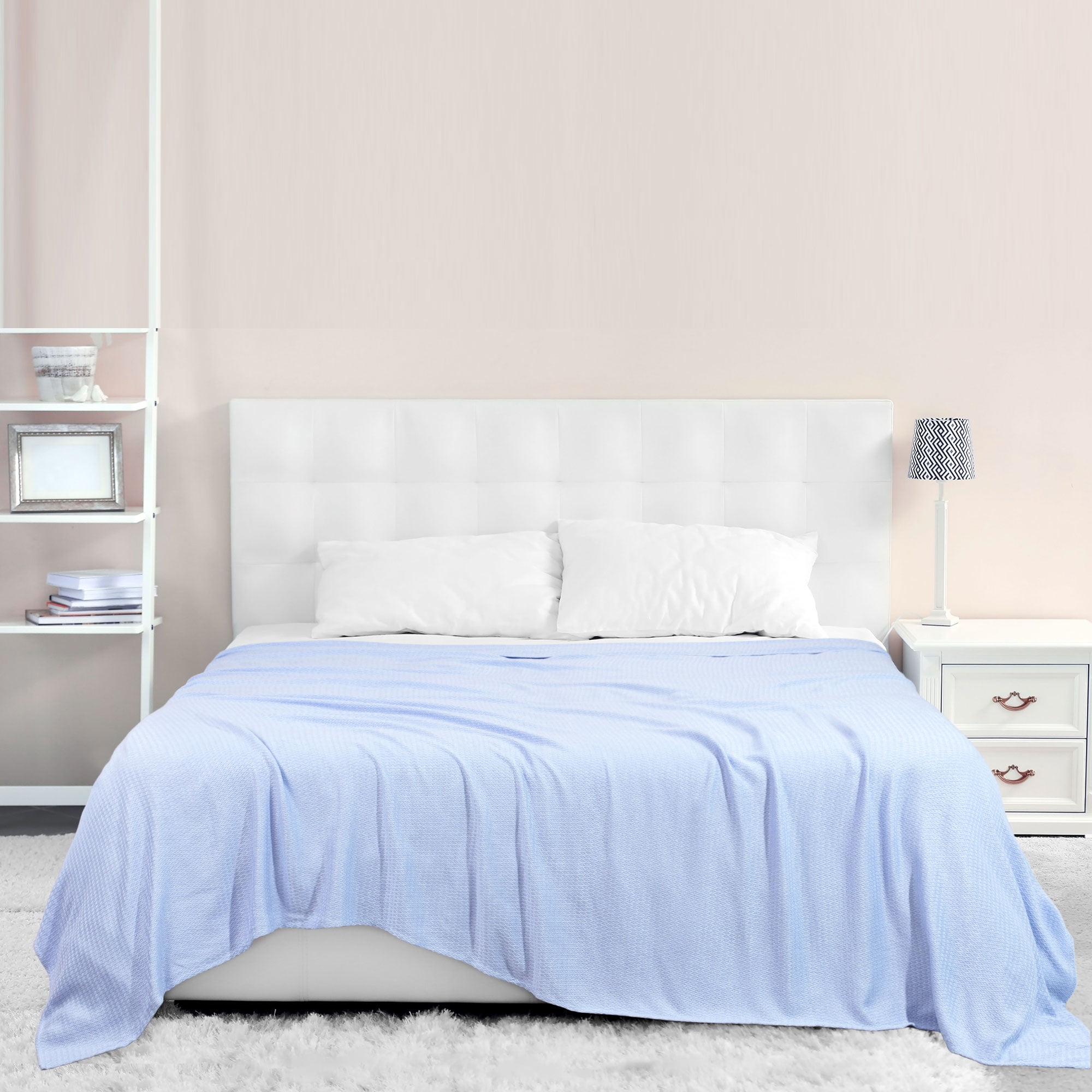 REGALWOVEN Bamboo Viscose Cooling Blanket All Seasons Breathable for Hot Sleepers for Bed, Sofa King Light Blue
