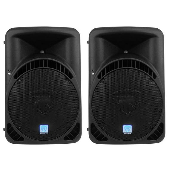 (2) Rockville RPG15BT 15" 1000w Powered DJ PA Speakers BlueTooth, Wireless Link