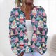 thumbnail image 1 of Cárdigan informal de punto estampado para mujer, con chaqueta abotonada y abrigo superior para mujer, 1 of 5