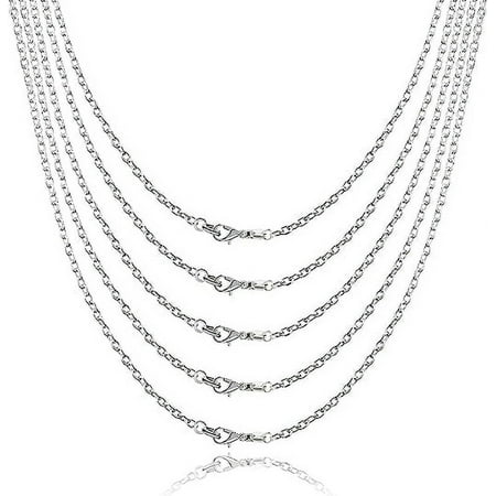 36 Pack Necklace Chain Silver Plated Necklace Snake Chains Bulk For Jewelry Making