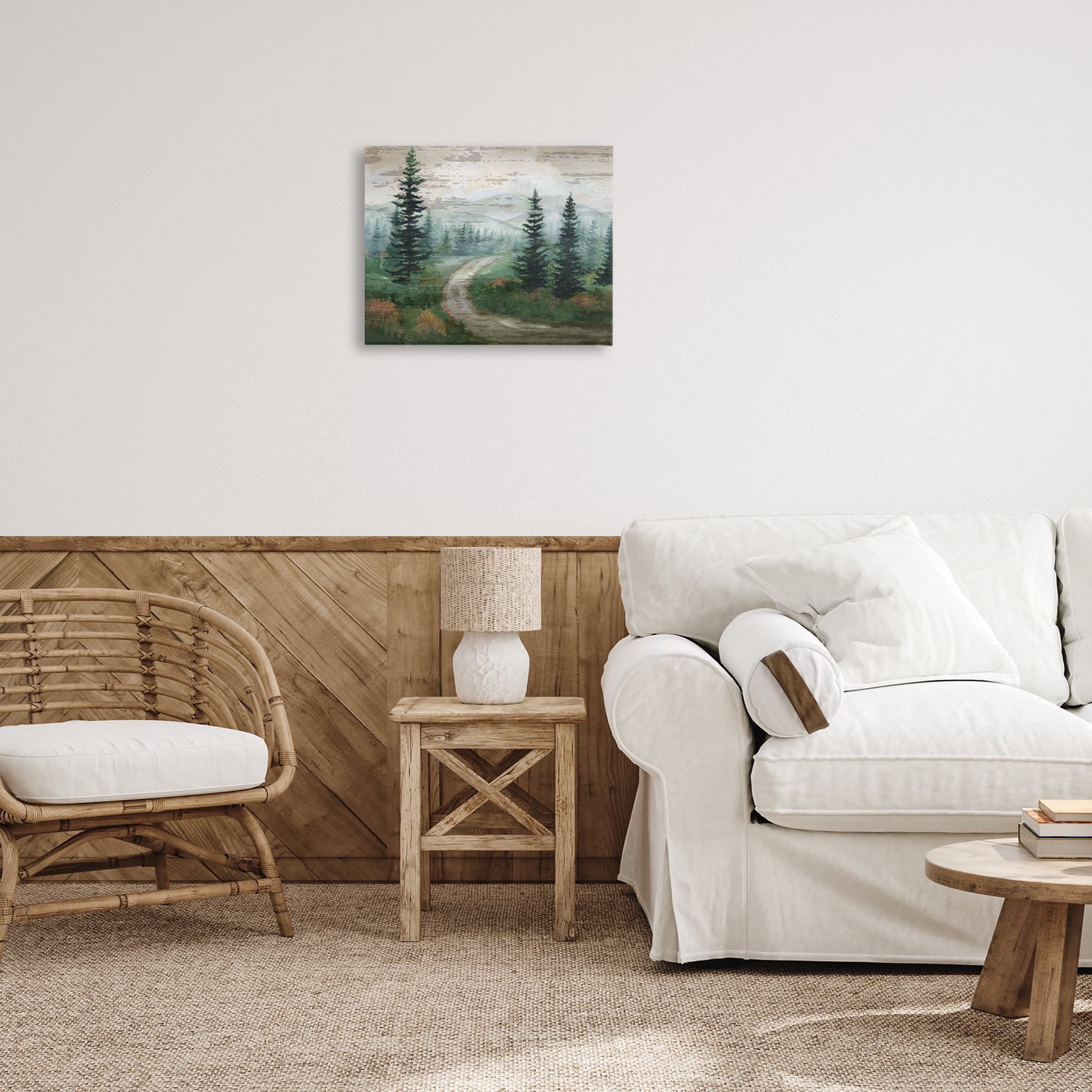 Stupell Industries Path Through Wilderness Landscape & Nature Painting Wrapped Canvas Art Print Wall Art, 20 x 16