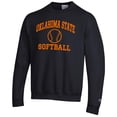thumbnail image 2 of Men's Champion Black Oklahoma State Cowboys Softball Icon Crewneck Pullover Sweatshirt, 2 of 3
