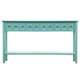 thumbnail image 2 of Buffet Cabinet Sideboard Console Table for Entryway, Kitchen Storage Cabinet with 4 Drawers, Bottom Shelf, Home Furniture Console Table, Upgrade Solid Wood Frame & Legs,60"x11"x34", Blue, Q7103, 2 of 12