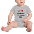 thumbnail image 2 of I Heart Hanoverian Scenthound Dog Funny Cute Baby Romper (Gray, 3-6 Months), 2 of 5