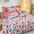 thumbnail image 1 of Yellow Floral Duvet Cover Set Flowers Double-sided Printing Bedding Set Ultra Soft Microfiber Comforter Cover with 2 Pillowcases, 1 of 7